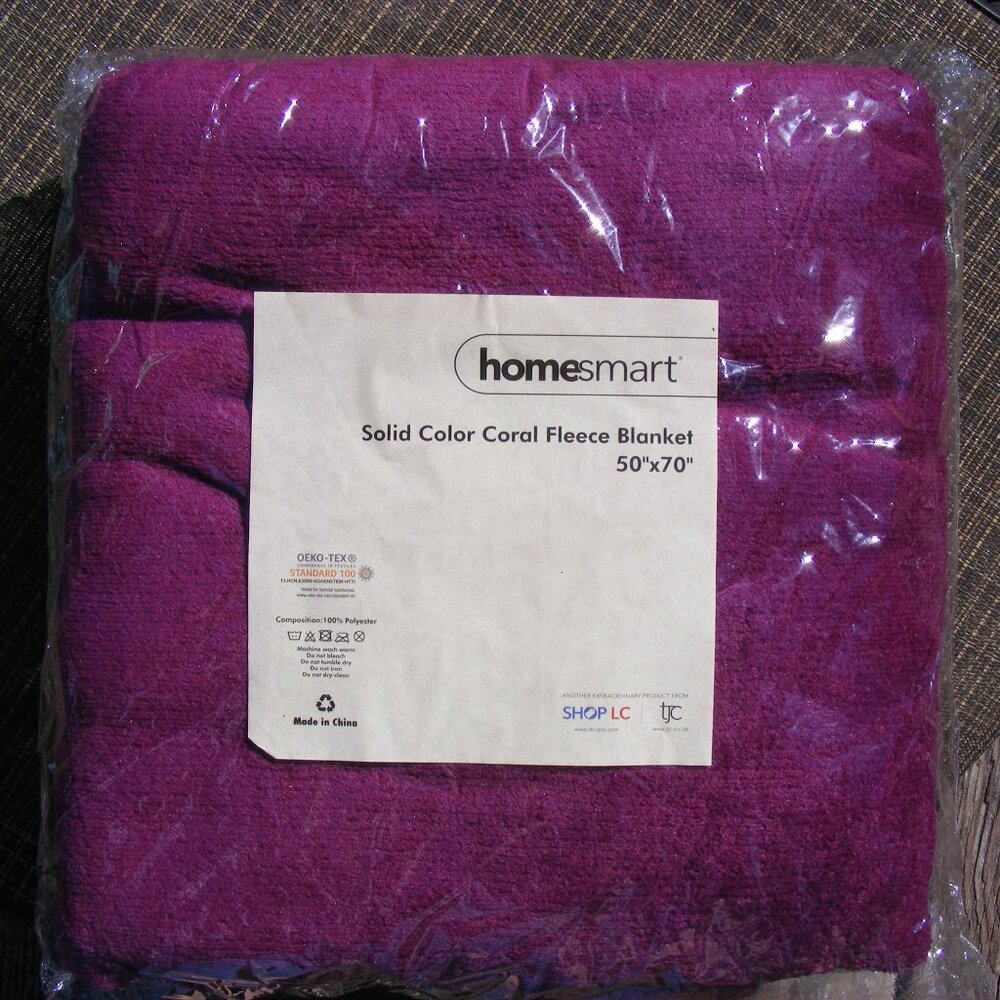 New Purple Soft Solid Color Fleece Coral Throw Blanket 50x70 Inches by Homesmart